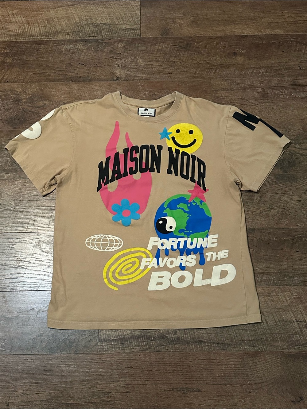 Mason Noir Tan Graphic Short Sleeve Tee - Fortune Favors the Bold